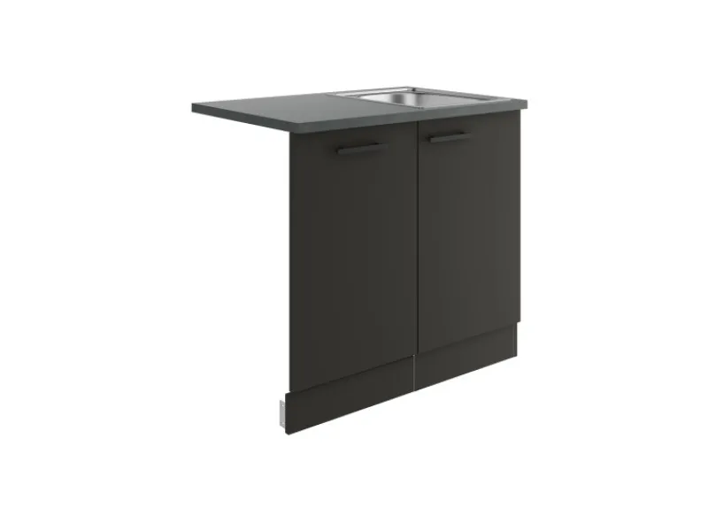 Optifit Madrid420 Küchen-Spülenschrank-Set Anthrazit Matt< Küchenschränke