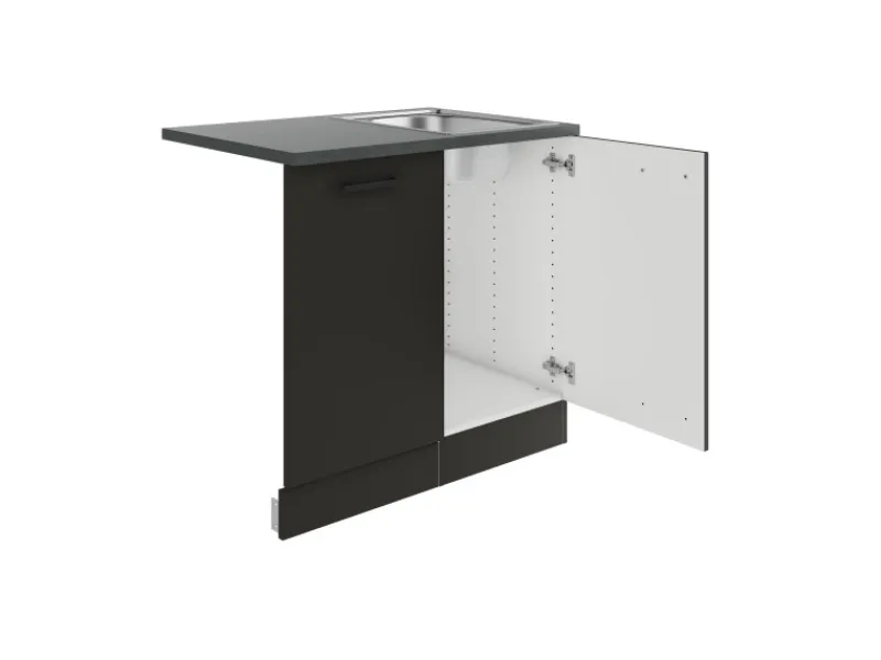 Optifit Madrid420 Küchen-Spülenschrank-Set Anthrazit Matt< Küchenschränke