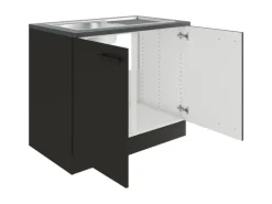 Optifit Madrid420 Küchen-Spülenunterschrank 100 cm Anthrazit Matt< Küchenschränke