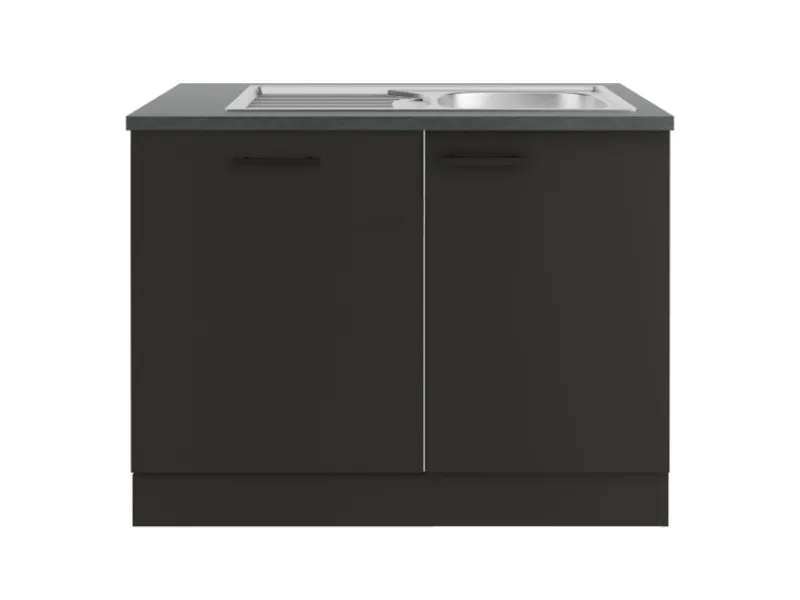 Optifit Madrid420 Küchen-Spülenschrank-Set Anthrazit Matt< Küchenschränke