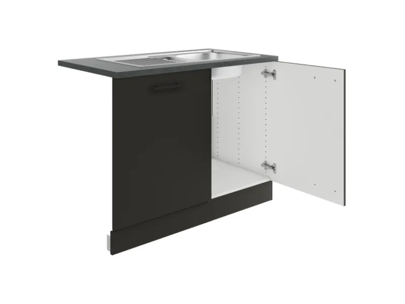 Optifit Madrid420 Küchen-Spülenschrank-Set Anthrazit Matt< Küchenschränke