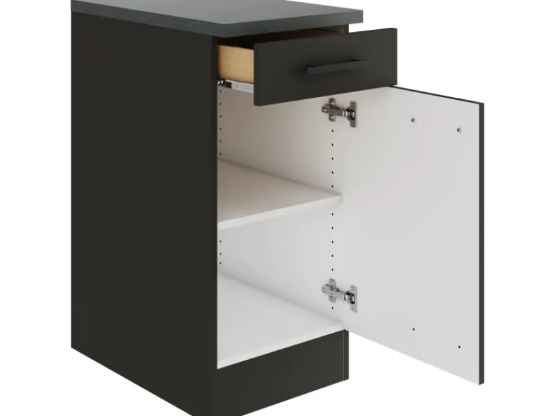 Optifit Küchenschränke<Madrid420 Küchen-Unterschrank 40 cm Anthrazit Matt