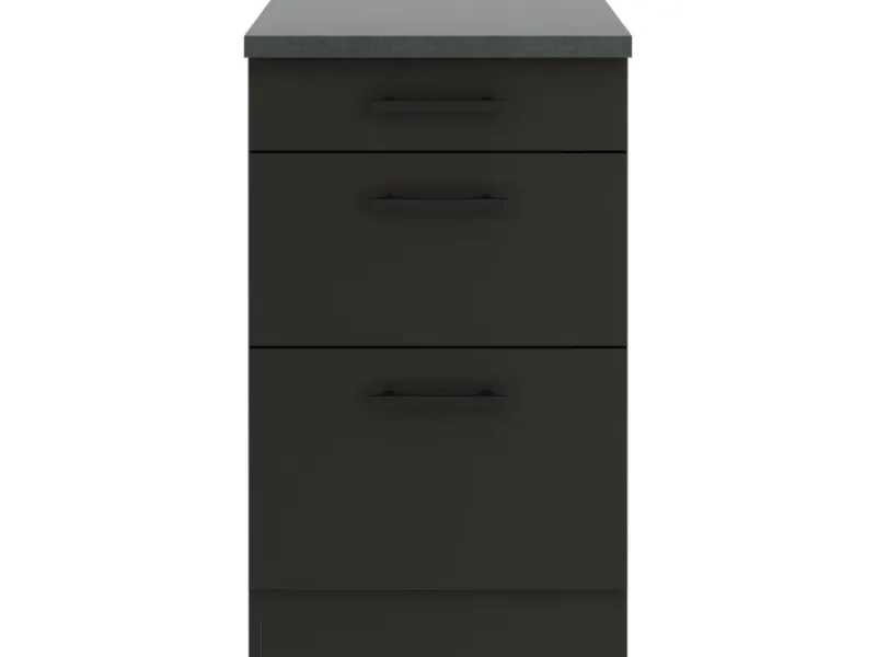 Optifit Küchenschränke<Madrid420 Küchen-Unterschrank 50 cm Anthrazit Matt