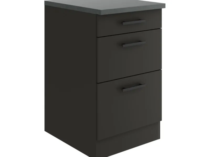Optifit Küchenschränke<Madrid420 Küchen-Unterschrank 50 cm Anthrazit Matt