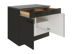 Outlet Optifit Madrid420 Küchen-Unterschrank 100 cm Anthrazit Matt