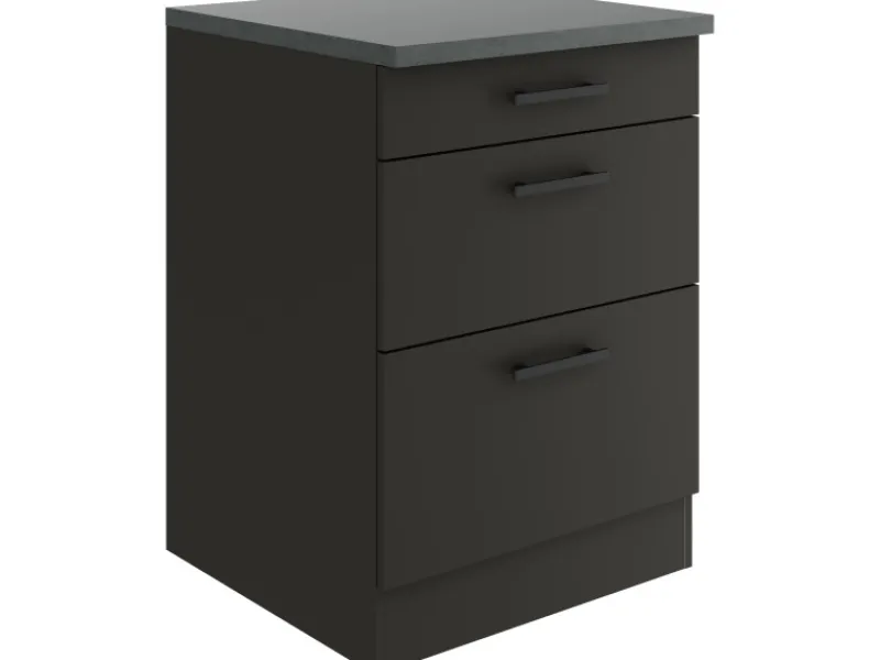 Optifit Küchenschränke<Madrid420 Küchen-Unterschrank 60 cm Anthrazit Matt