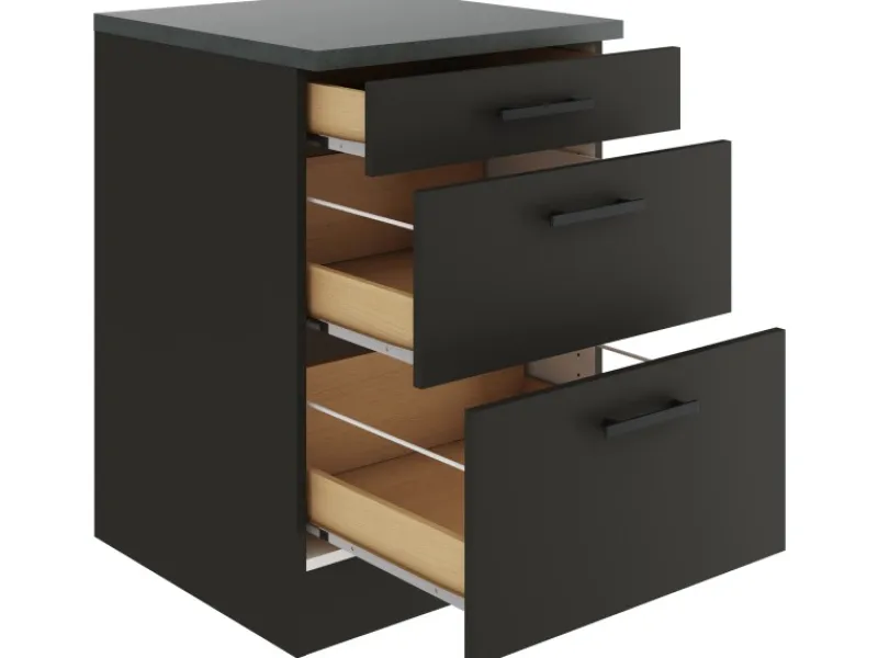 Optifit Küchenschränke<Madrid420 Küchen-Unterschrank 60 cm Anthrazit Matt