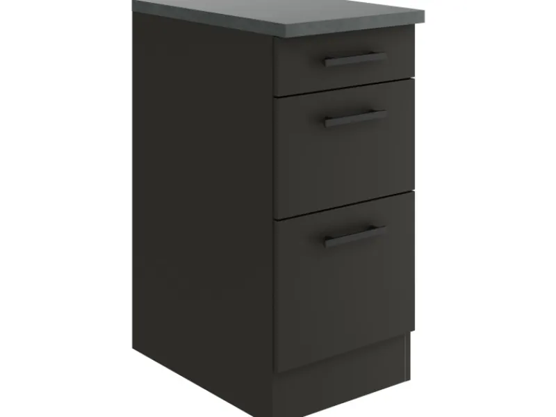 Optifit Madrid420 Küchen-Unterschrank 40 cm Anthrazit Matt< Küchenschränke
