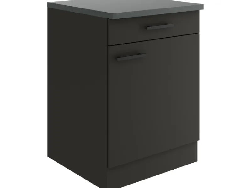 Hot Optifit Madrid420 Küchen-Unterschrank 60 cm Anthrazit Matt
