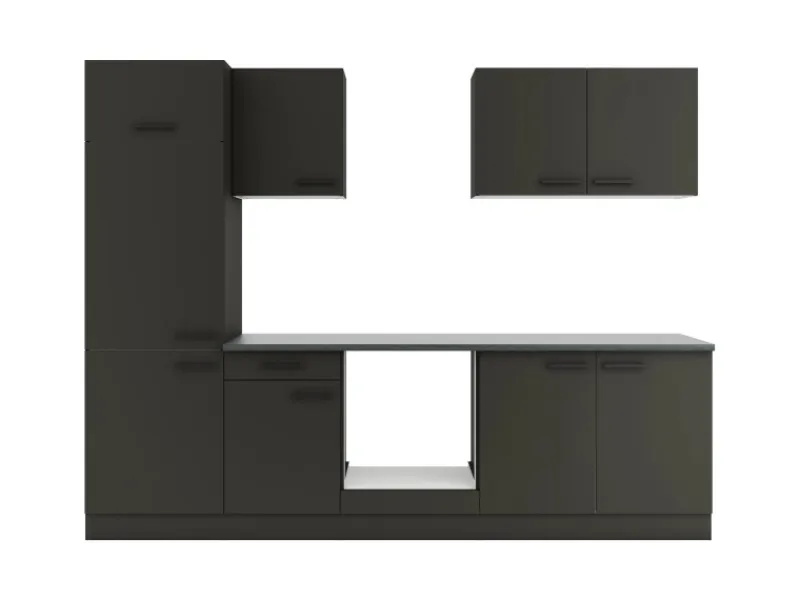 Discount Optifit Madrid420 Küchenzeile 270 cm ohne E-Geräte Anthrazit