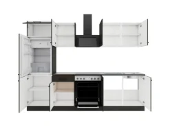 Discount Optifit Madrid420 Küchenzeile 270 cm ohne E-Geräte Anthrazit