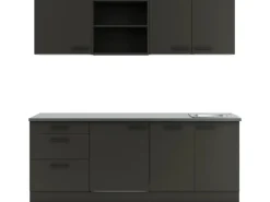 Hot Optifit Madrid420 Küchenzeile 210 cm Anthrazit