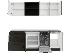 Hot Optifit Madrid420 Küchenzeile 210 cm Anthrazit