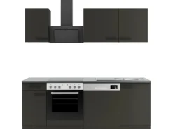 Optifit Einbauküchen<Madrid420 Küchenzeile 210 cm ohne E-Geräte Anthrazit