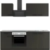 Optifit Madrid420 Küchenzeile 210 cm ohne E-Geräte Anthrazit< Einbauküchen