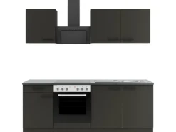 Optifit Madrid420 Küchenzeile 210 cm ohne E-Geräte Anthrazit< Einbauküchen