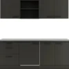 Optifit Madrid420 Küchenzeile 210 cm ohne E-Geräte Anthrazit< Single-Küchen|Einbauküchen
