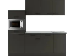 Optifit Madrid420 Küchenzeile 210 cm Anthrazit< Einbauküchen