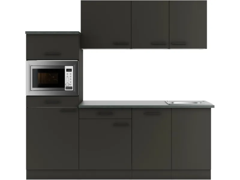 Optifit Madrid420 Küchenzeile 210 cm Anthrazit< Einbauküchen