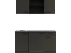 Optifit Miniküchen|Kochfelder<Madrid420 Miniküche 150 cm Anthrazit