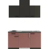 Hot Optifit Madrid420/Nizza407 Miniküche 150 cm Anthrazit / Rostrot