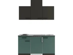 Optifit Miniküche KPMV 1501-9+ Madrid420/Verona405 Anthrazit/ Steingrün 150 cm