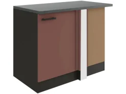 Optifit Nizza407 Küchen-Eck-Unterschrank 110 cm Rostrot< Küchenschränke
