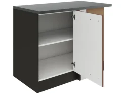 Optifit Nizza407 Küchen-Eck-Unterschrank 110 cm Rostrot< Küchenschränke