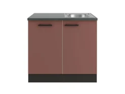 Optifit Nizza407 Küchen-Spülenschrank-Set Rostrot< Küchenschränke|Einbauküchen