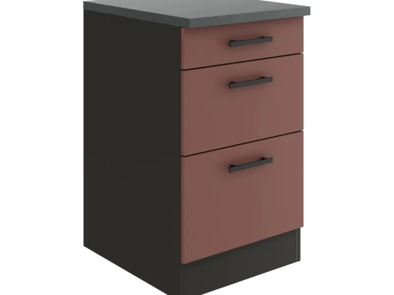Optifit Küchenschränke<Nizza407 Küchen-Unterschrank 50 cm Rostrot