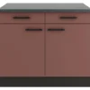 Optifit Küchenschränke<Nizza407 Küchen-Unterschrank 100 cm Rostrot