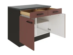 Optifit Küchenschränke<Nizza407 Küchen-Unterschrank 100 cm Rostrot