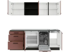 New Optifit Nizza407 Küchenzeile 210 cm Rostrot