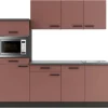 Optifit Nizza407 Küchenzeile 210 cm Rostrot< Winkelküchen