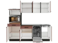 Optifit Nizza407 Küchenzeile 210 cm Rostrot< Winkelküchen