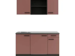 Optifit Miniküchen|Kühlschränke<Nizza407 Miniküche 150 cm Rostrot