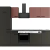 Optifit Nizza407/Madrid420 Küchenzeile 270 cm Rostrot / Anthrazit< Herde|Kühlschränke