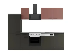 Discount Optifit Nizza407/Madrid420 Küchenzeile 270 cm Rostrot / Anthrazit