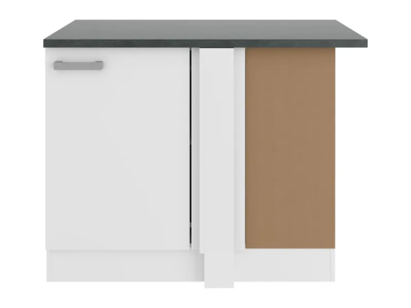Optifit Oslo214 Küchen-Eck-Unterschrank 110 cm Feinstruktur Weiß< Küchenschränke