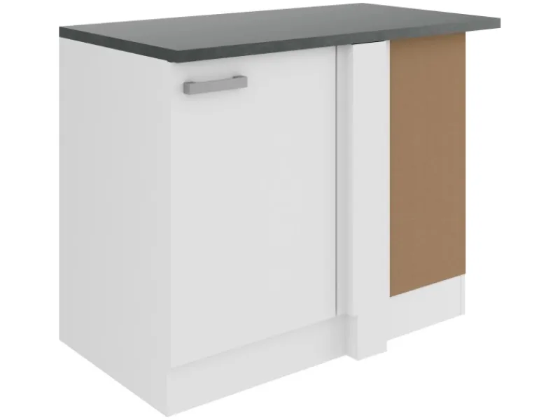 Optifit Oslo214 Küchen-Eck-Unterschrank 110 cm Feinstruktur Weiß< Küchenschränke