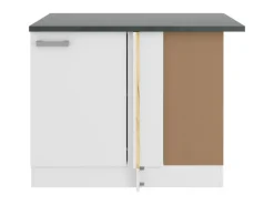 Optifit Küchenschränke<Oslo214 Küchen-Eck-Unterschrank 110 cm Feinstruktur Weiß
