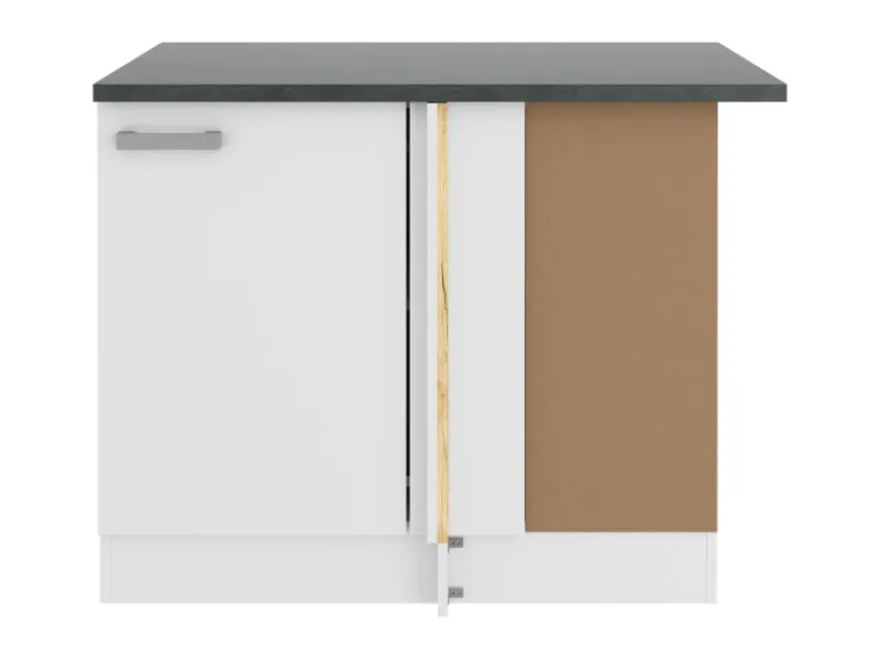 Optifit Küchenschränke<Oslo214 Küchen-Eck-Unterschrank 110 cm Feinstruktur Weiß