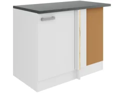 Optifit Küchenschränke<Oslo214 Küchen-Eck-Unterschrank 110 cm Feinstruktur Weiß