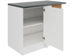 Optifit Küchenschränke<Oslo214 Küchen-Eck-Unterschrank 110 cm Feinstruktur Weiß