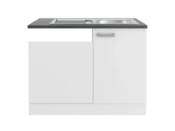 Optifit Oslo214 Küchen-Spülenschrank-Set Feinstruktur Weiß< Küchenschränke