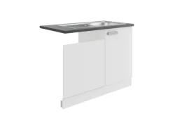 Optifit Oslo214 Küchen-Spülenschrank-Set Feinstruktur Weiß< Küchenschränke