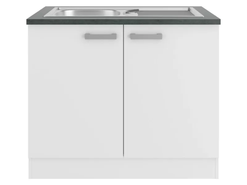 Optifit Gefrierschränke|Kühlschränke<Oslo214 Küchen-Spülenunterschrank 100 cm Feinstruktur Weiß