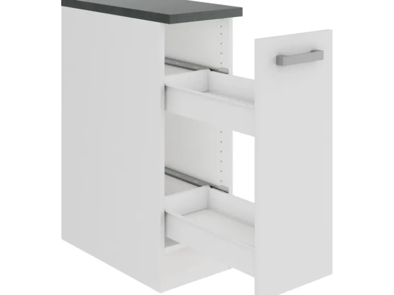 Optifit Oslo214 Küchen-Unterschrank 30 cm Feinstruktur Weiß< Einbauküchen|Küchenschränke