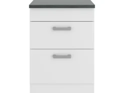 Optifit Oslo214 Küchen-Unterschrank 60 cm Feinstruktur Weiß< Küchenschränke
