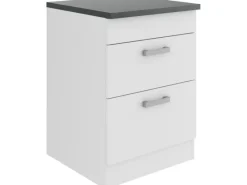 Optifit Oslo214 Küchen-Unterschrank 60 cm Feinstruktur Weiß< Küchenschränke